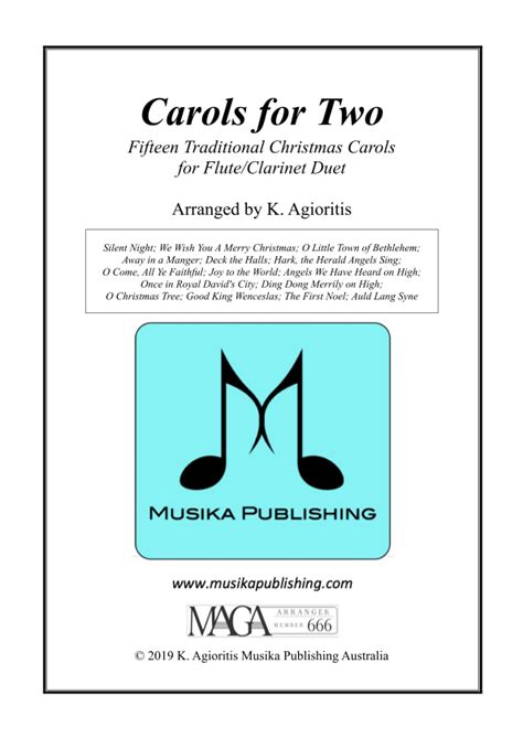 Carols For Two - Fifteen Carols For Flute/Clarinet Duet
